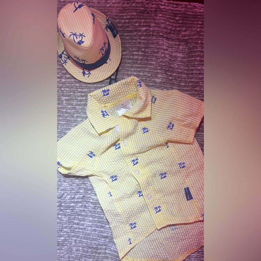 XS/S Dog shirt and Hat. Fits small - Bought for Yorkie (5 lbs)
